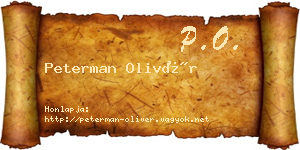 Peterman Olivér névjegykártya